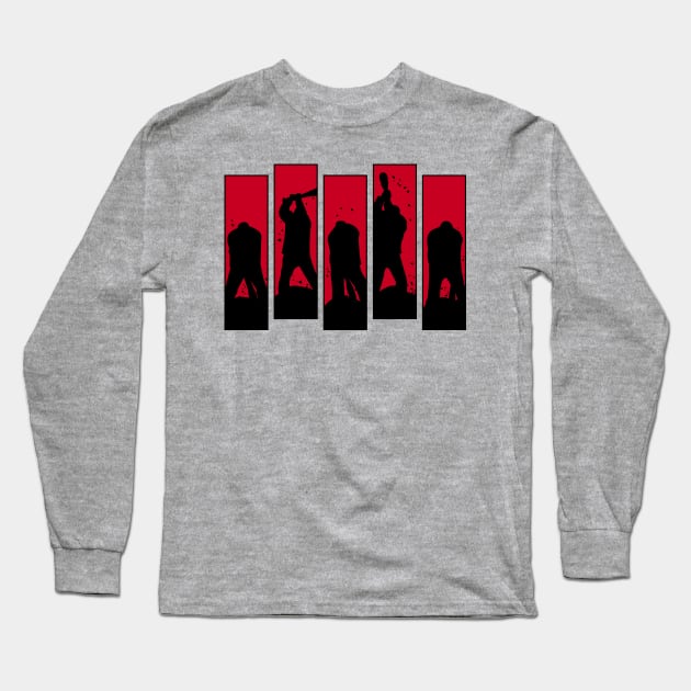 Negan 100 Staggered Long Sleeve T-Shirt by ArtbyCorey